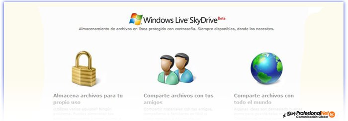 Windows Live SkyDrive – Espacio Online Gratuito de la mano de Microsoft.