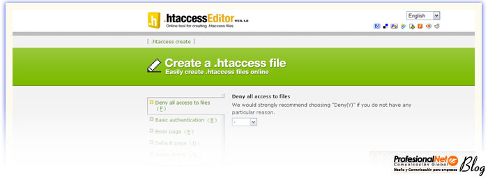 htacces Editor: Una aplicación para crear un archivo .htaccess
