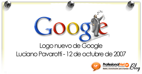 Nuevo logo de Google: Luciano Pavarotti – 12 de octubre de 2007