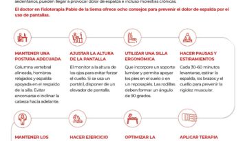 Consejos para prevenir el dolor de espalda por el uso de pantallas, según Pablo de la Serna