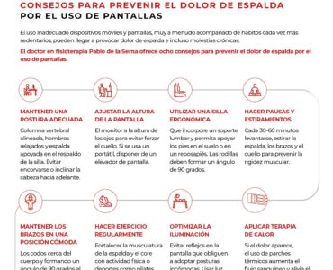 Consejos para prevenir el dolor de espalda por el uso de pantallas, según Pablo de la Serna