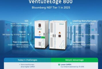 RelyEZ lanza VentureEdge 800, su nuevo sistema de almacenamiento energético de 800 V para Europa