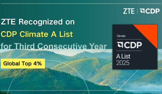 ZTE forma parte por tercera vez consecutiva de la prestigiosa Lista A de Carbon Disclosure Project gracias a su liderazgo mundial en acción climática