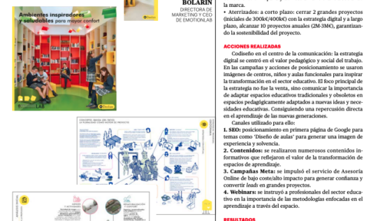 EmotionLAB opta a los Premios IPMARK tras consolidar su posicionamiento como referente en transformación educativa