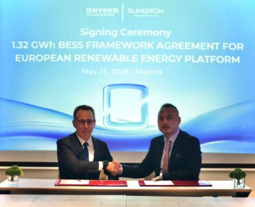 Nuveen Infrastructure firma un acuerdo estratégico de 1,32 GWh con Sungrow para su plataforma europea de energía renovable
