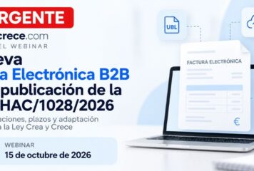 LeyCreaYCrece.com organiza una Masterclass sobre la nueva factura electrónica B2B obligatoria